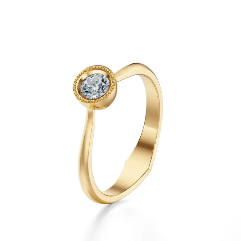 Złoty pierścionek zaręczynowy